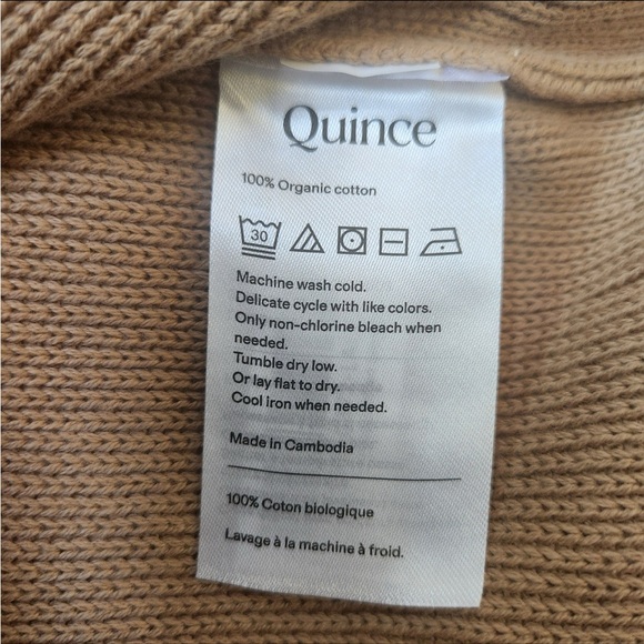 NWT Quince 100% Organic Cotton Sweater Jacket cardigan size L - Picture 7 of 10